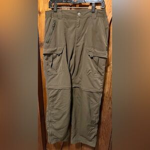 Columbia Men's Olive Cargo Zip-Off Outdoor Pants
